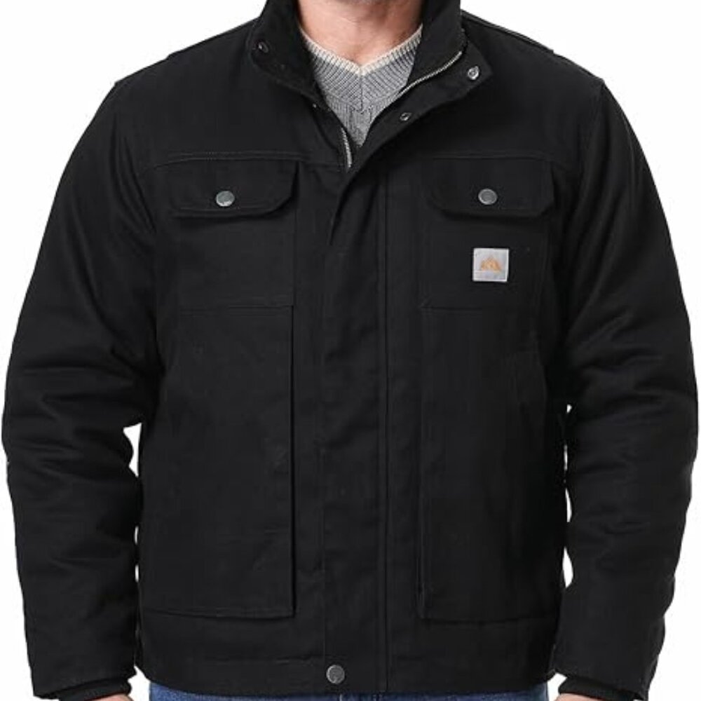 TUAOVA Black Quilted Canvas Casual Waterproof Workwear Jacket Men's Sz 3XL NWOT‎